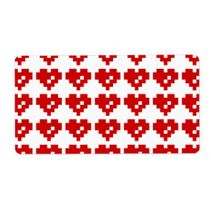 Etiqueta Pixel Heart 8 Bit Love