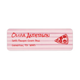 Etiqueta Pizza Desenhada À Mão Pink Ciao Chá de fraldas Beb