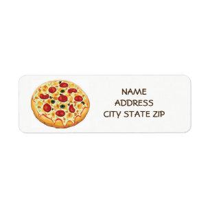 ETIQUETA **PIZZA PIZZA PIZZA** RÓTULOS DE ENDEREÇO DE DEVOL
