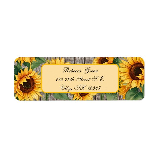 Etiqueta Placa de Cinzas Rustic Sunflower & Weathered (Frente)