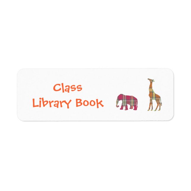 Etiqueta Placa de Livro de Biblioteca de Classes (Frente)