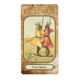Etiqueta Placa de livro do balanço do coelho