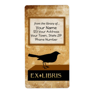 Etiqueta Placa de livro do corvo