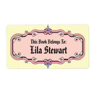 Etiqueta Placa de Livro Enquadrada Elegante