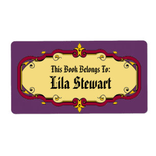 Etiqueta Placa de Livro Enquadrada Elegante