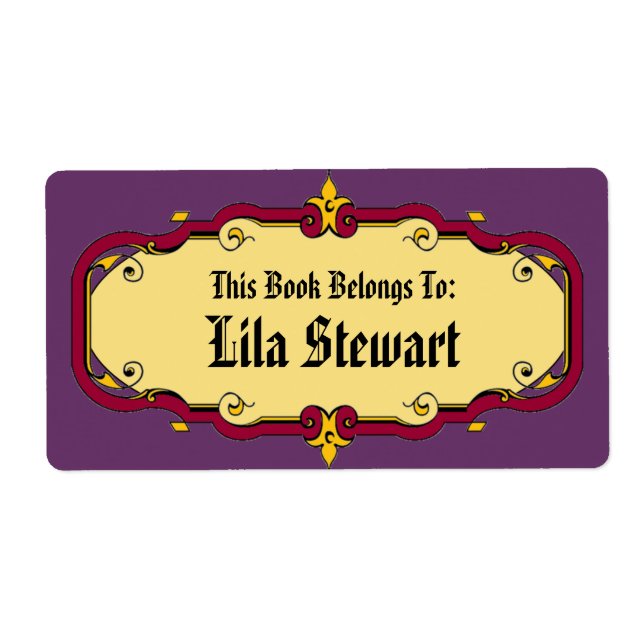 Etiqueta Placa de Livro Enquadrada Elegante (Frente)