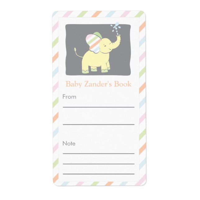 Etiqueta Placa de segurança neutra do elefante (Frente)