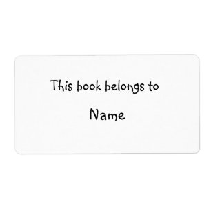 Etiqueta Placa do livro - Branco simples