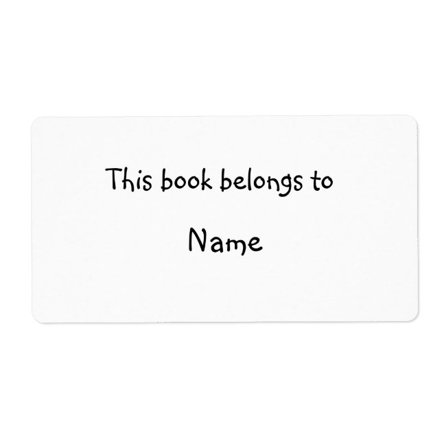 Etiqueta Placa do livro - Branco simples (Frente)