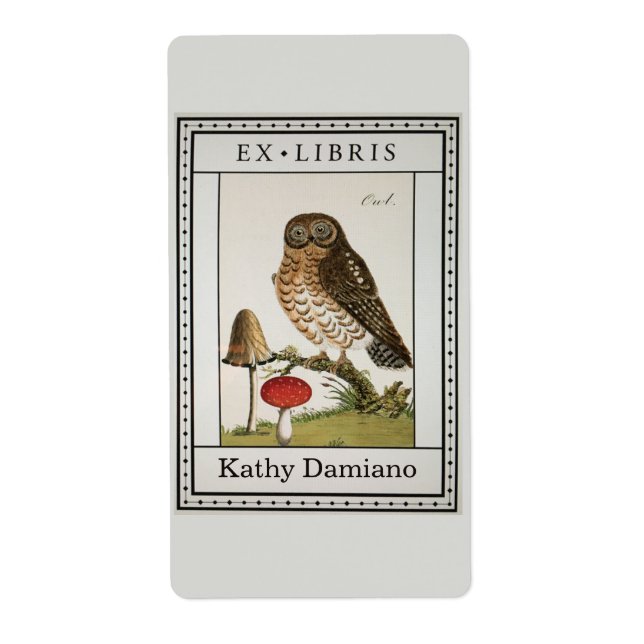 Etiqueta Placa do livro em forma de cogumelos (Frente)