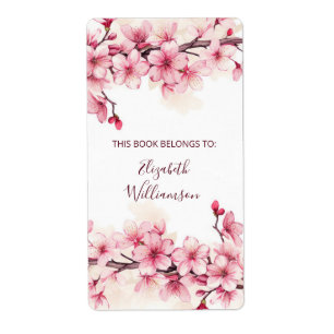 Etiqueta Placa Floral Rosa de Cereja