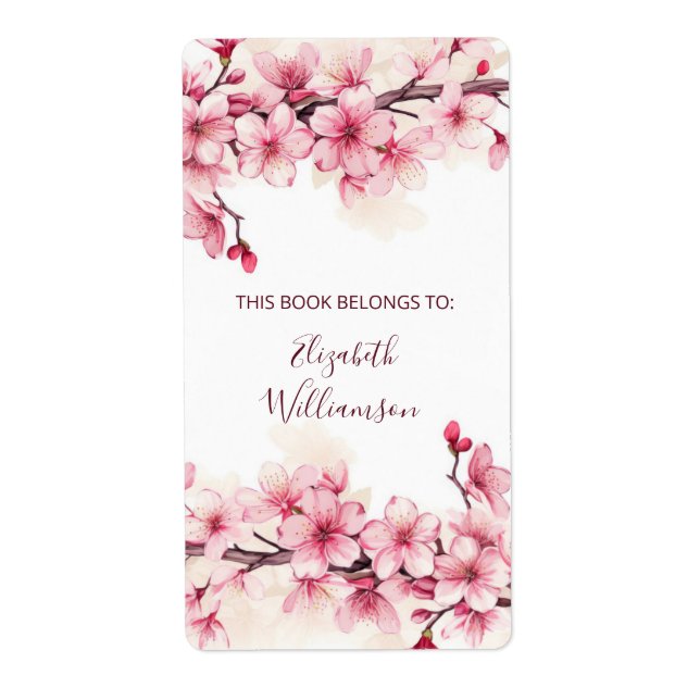 Etiqueta Placa Floral Rosa de Cereja (Frente)