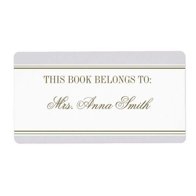 Etiqueta Placa Mauve de Stripe Simples (Frente)