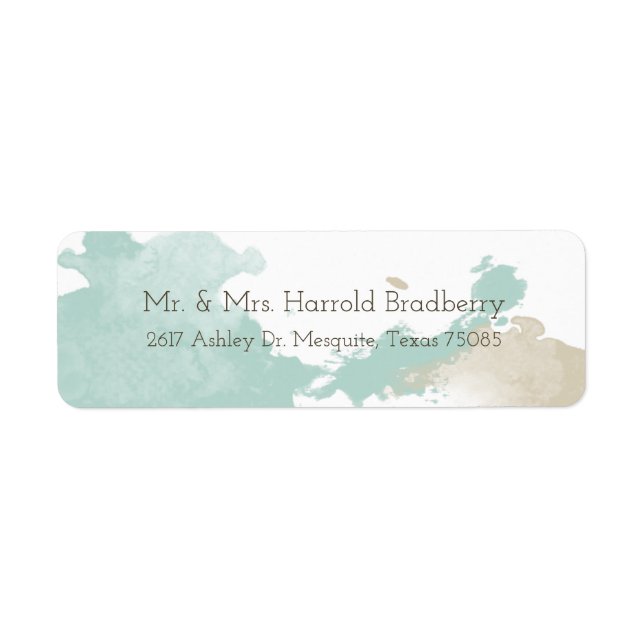 Etiqueta Placas de Aquarela Modernas (Frente)