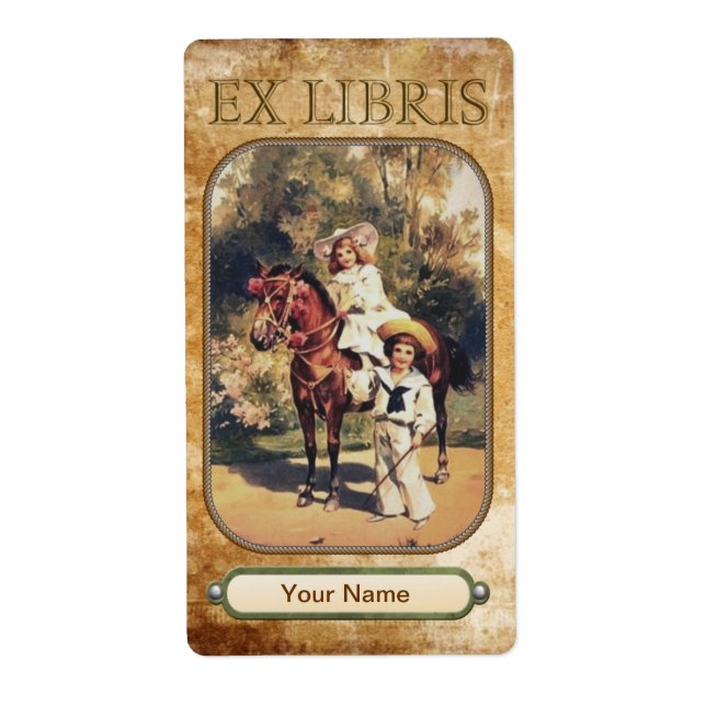 Etiqueta Placas de Livro para Crianças Pony (Frente)