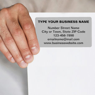 Etiqueta Plain Texts Business Brand on Gray Shipping Label