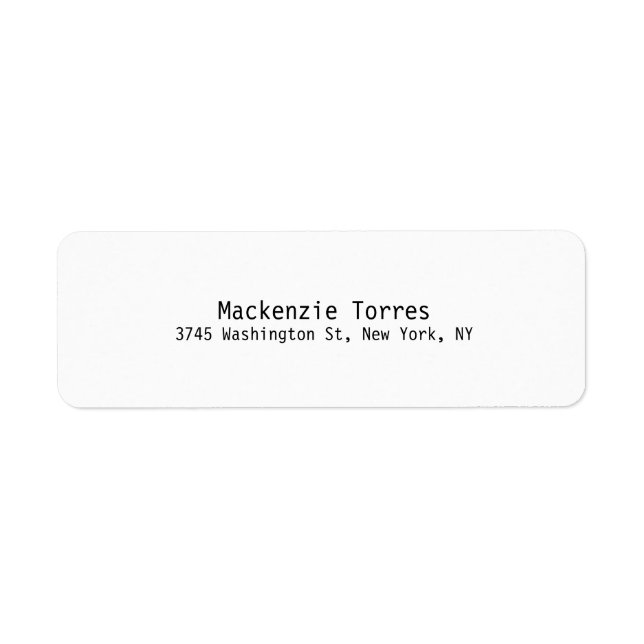 Etiqueta Planície Moderna Exclusiva Preta e Branca (Frente)