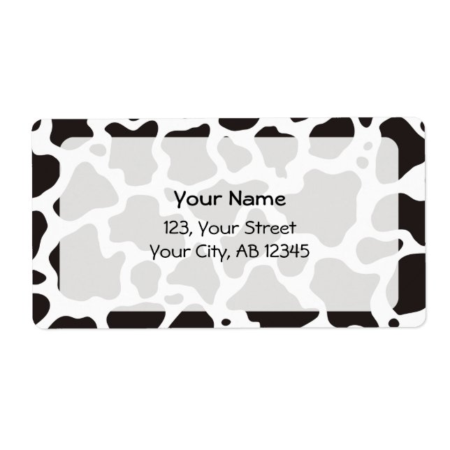 Etiqueta Plano de fundo da vaca (Frente)