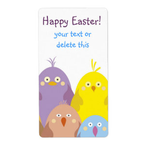 Etiqueta platô de pintinhos