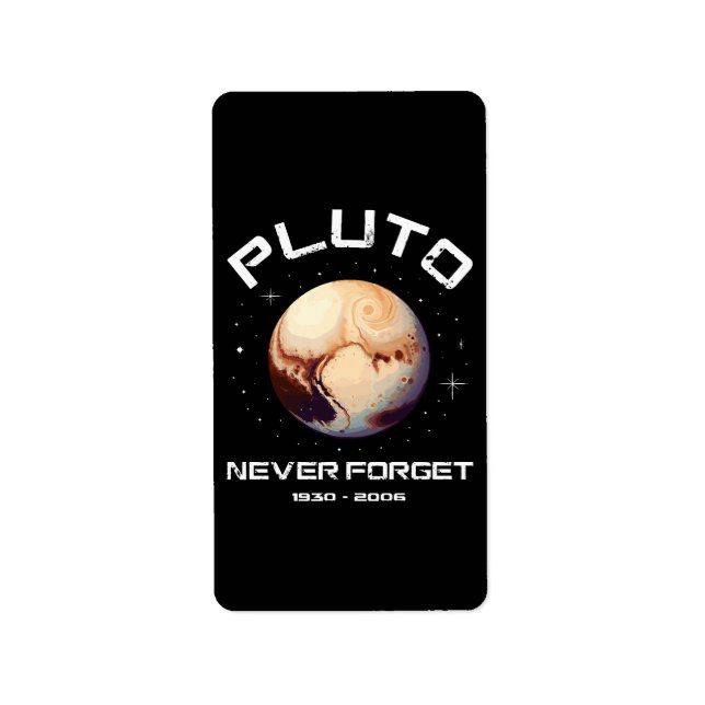 Etiqueta Plutão Nunca Esqueça (Frente)