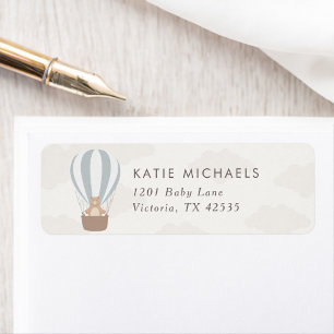 Etiqueta Podemos Esperar. Baby Boy Blue Return Address