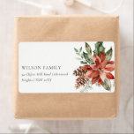 Etiqueta Poinsettia Bunch Merry Christmas Pine Endereço<br><div class="desc">Se precisar de mais alguma personalização,  por favor,  sinta-se à vontade para me enviar uma mensagem em yellowfebstudio@gmail.com.</div>