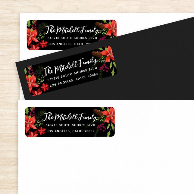 Etiqueta Poinsettia Christmas (Criador carregado)