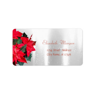 Etiqueta Poinsettia de Natal, Prata