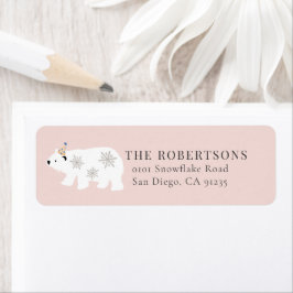 Etiqueta Polar Bear Winter Wonderland Pink Label