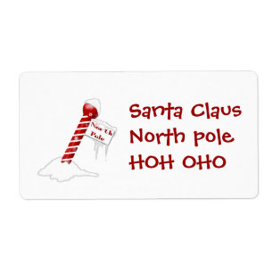 Etiqueta poleHOH OHO de ClausNorth do papai noel