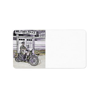 Etiqueta Polícia de Motocicleta Preta ww2