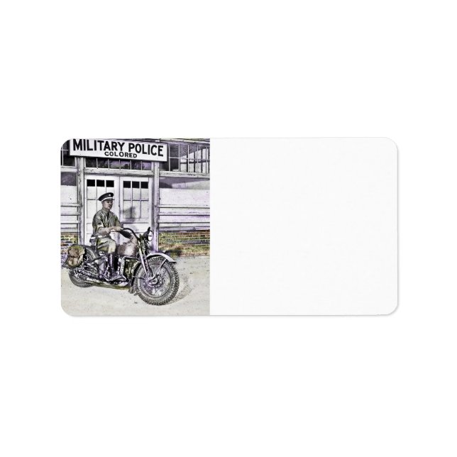 Etiqueta Polícia de Motocicleta Preta ww2 (Frente)