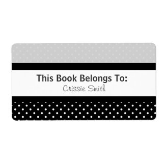 Etiqueta Polkadoes Pretos/Brancos/Cinzas