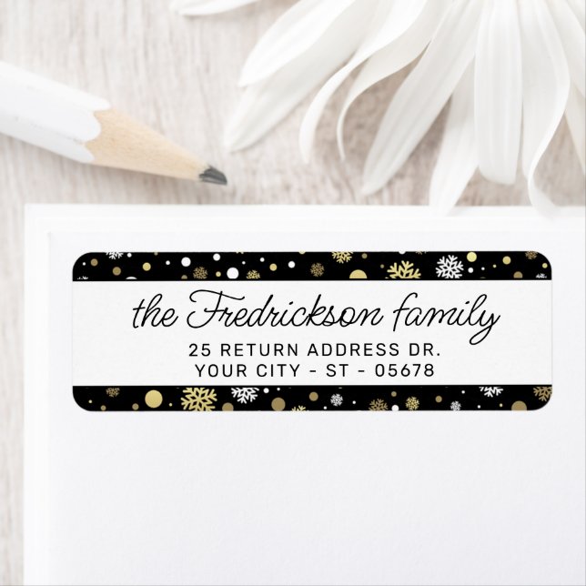 Etiqueta Polkadokes Dourados Brancos Personalizados em Pret (Insitu)