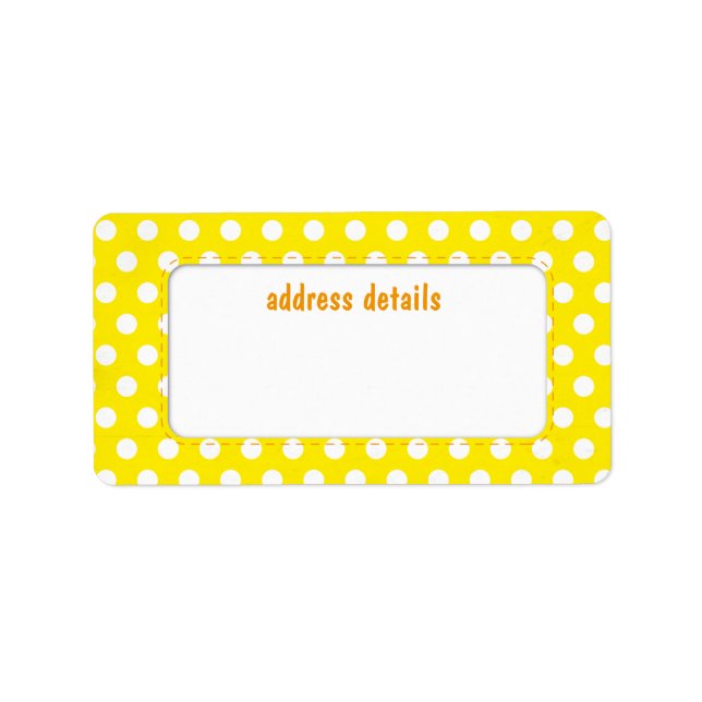 Etiqueta Polkadot amarelo (Frente)