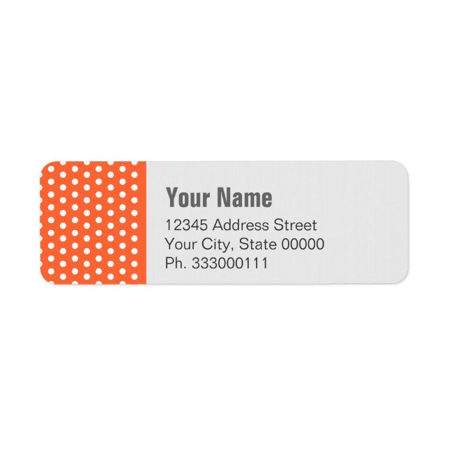 Etiqueta Polkadot Laranja (Frente)