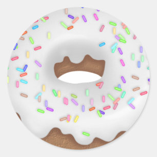 Etiqueta polvilhada branco congelada da rosquinha