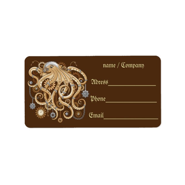 Etiqueta Polvo Steampunk Retro Fantasia Mecânica (Frente)
