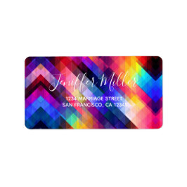 Etiqueta Polygon abstract colorful pattern                 