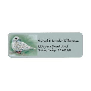 Etiqueta Pomba Branca no Pinho de Natal