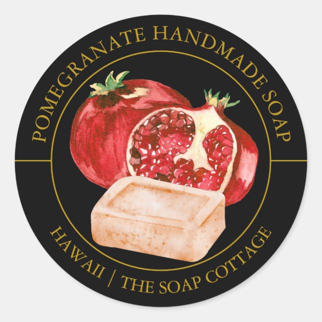 Etiqueta Pomegranate Soap (Frente)