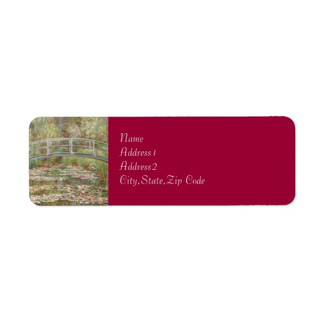 Etiqueta Ponte sobre um lixão de água por Monet (Frente)