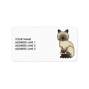 Etiqueta Ponto de Chocolate Birman / Ragdoll Cat & Texto Pe