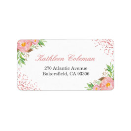 Etiqueta Ponto de Confetti Floral Rosa Botânico Romântico M