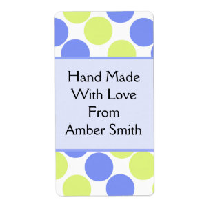 Etiqueta Pontos azuis e verdes