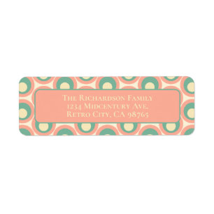 Etiqueta Pontos de humor Retro-estésico Blush Rosa e Teal