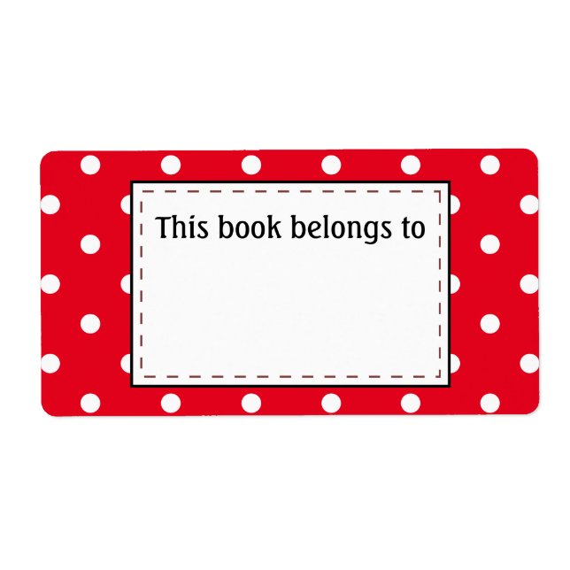 Etiqueta Pontos Polka em Vermelho e Branco (Frente)