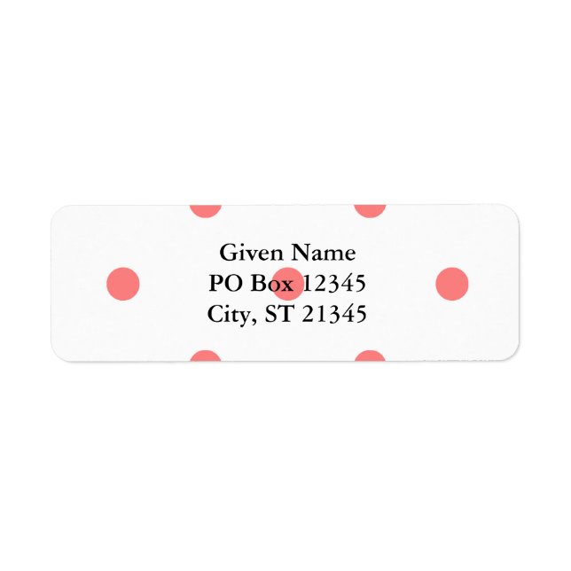 Etiqueta Pontos Polka Rosa em Branco (Frente)