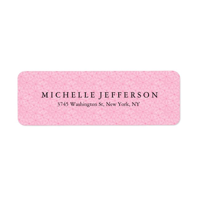 Etiqueta Pontos Rosa Elegante Moderno Na moda único (Frente)