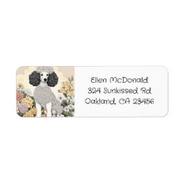 Etiqueta Poodle in Whimsical Flowers